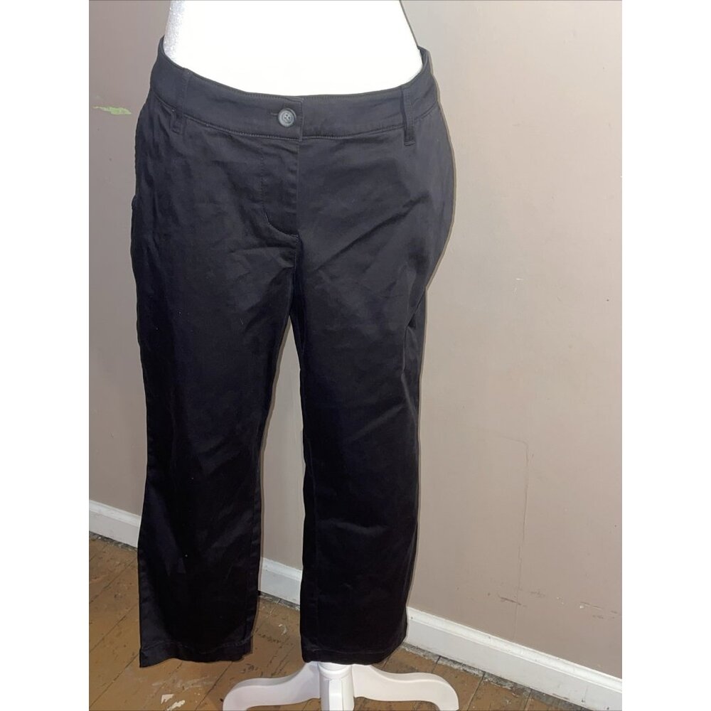Tommy Bahama Womens Pants Trousers Black Cotton Blend Stretch Straight Leg Sz 8